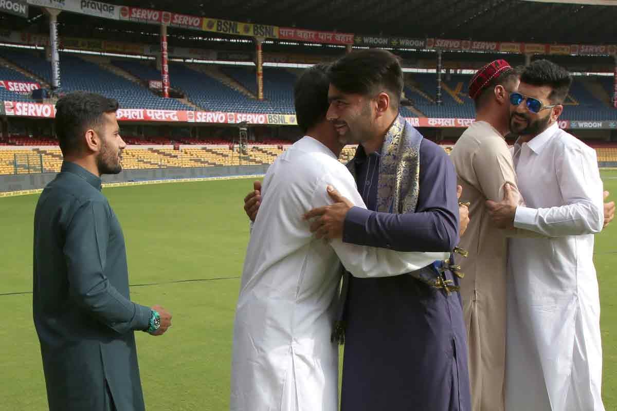afghanistan players celebrate eid on m chinnaswamy stadium