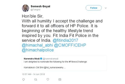 Himachal Pradesh IPS officers accepted PM Narendra Modi fitness challenge