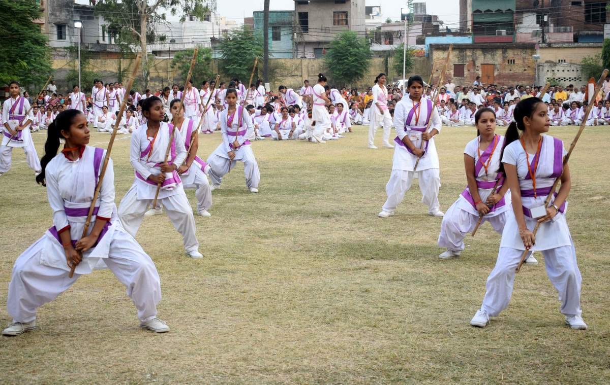 RSS women wing shows power in varanasi see photos