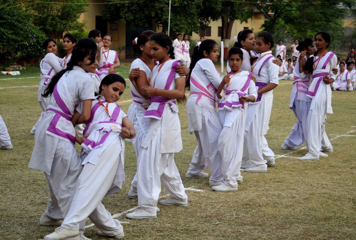 RSS women wing shows power in varanasi see photos