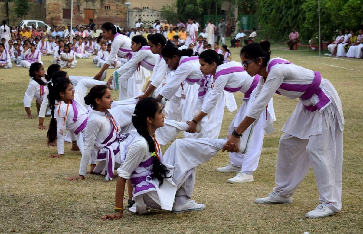 RSS women wing shows power in varanasi see photos