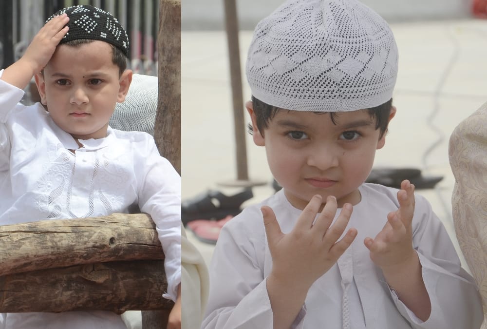 muslims pray on eid.