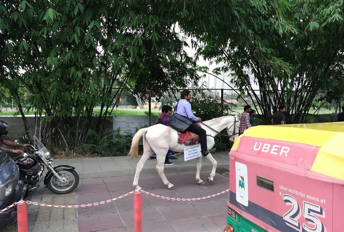 Bengaluru: Software Engineer went office by riding a horse to work