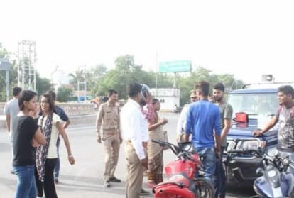 constable hit by bike during helmet checking campaign