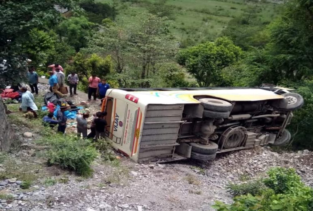 Bus fall into ditch in kotdwar three passengers killed
