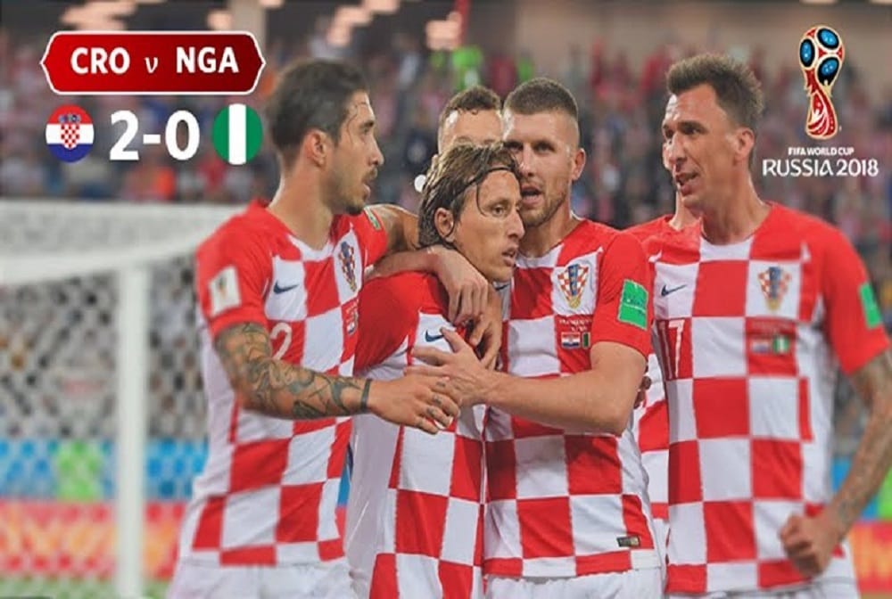 FIFA WC 2018: croatia won the match by 2-0 against nigeria