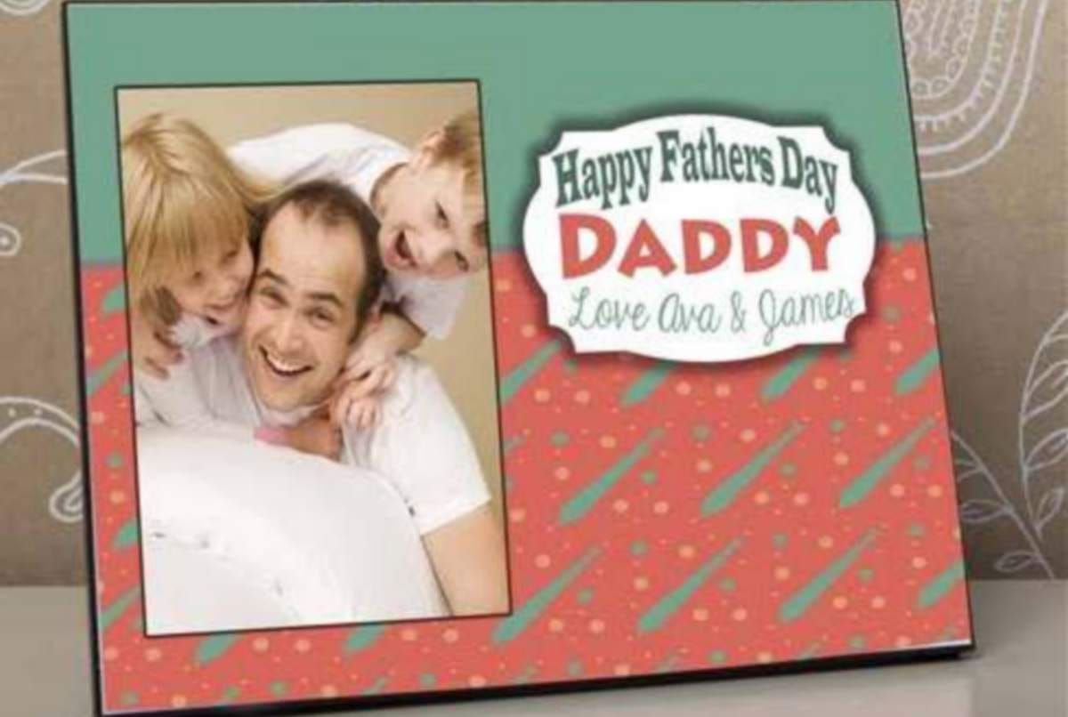 Fathers day celebrating today children gave gift his father