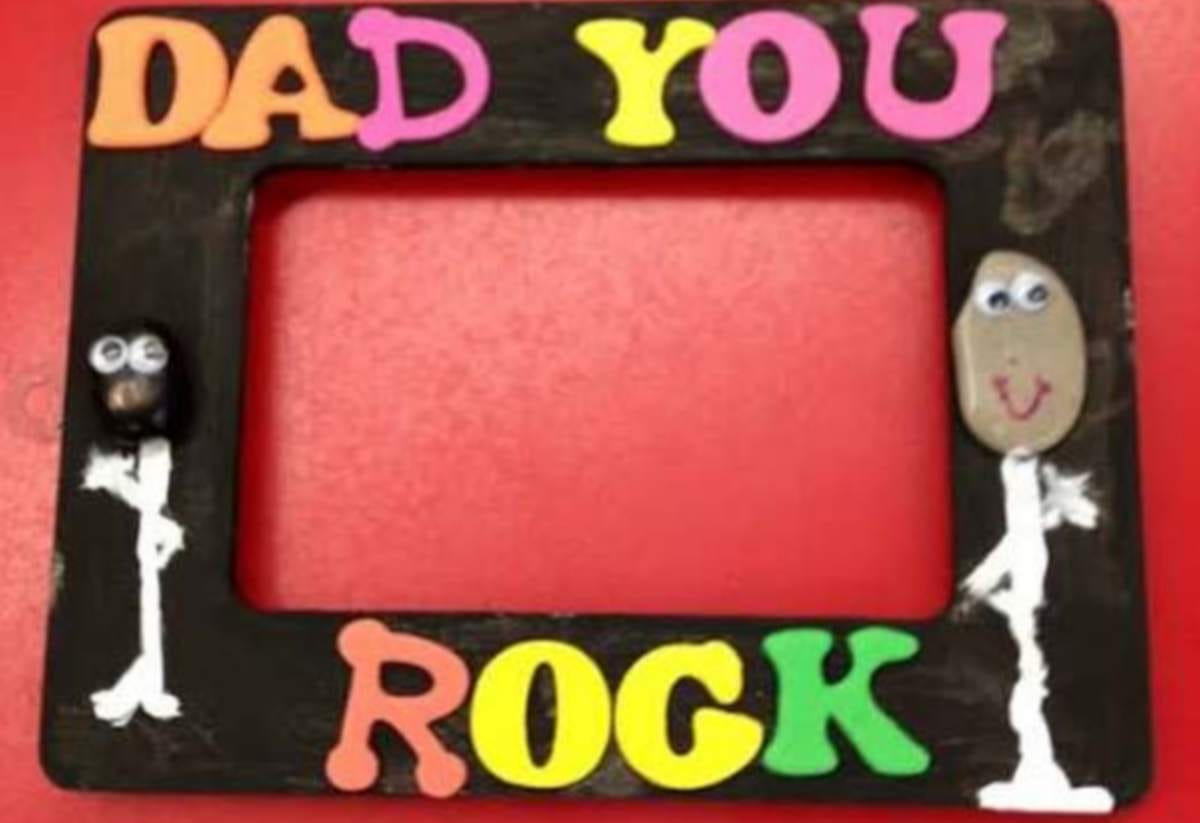 Fathers day celebrating today children gave gift his father