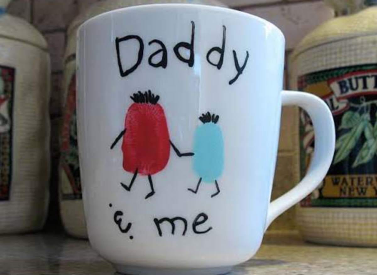 Fathers day celebrating today children gave gift his father