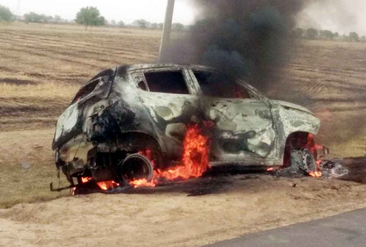 fire broke out in a running car