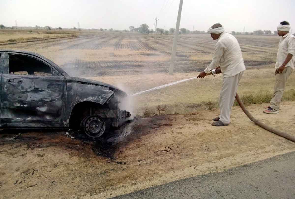 fire broke out in a running car