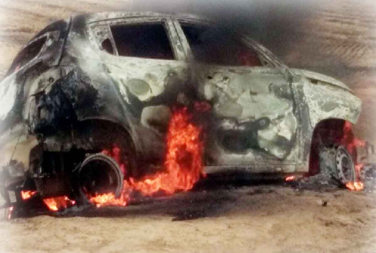 fire broke out in a running car