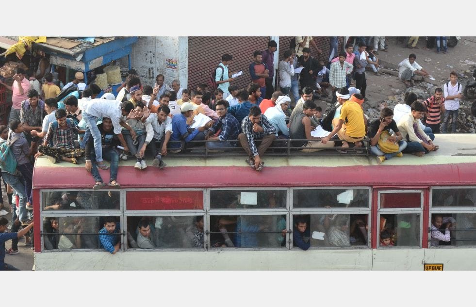 heavy jam in agra after UP Police constable exams