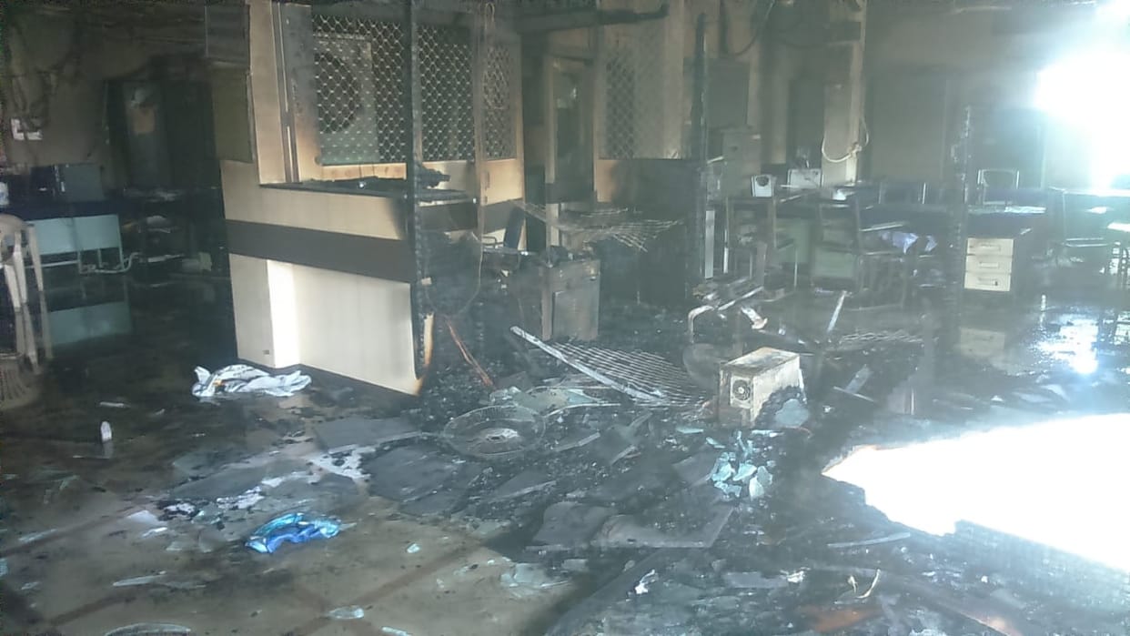 Fire in LIC office due to short circuit at varanasi