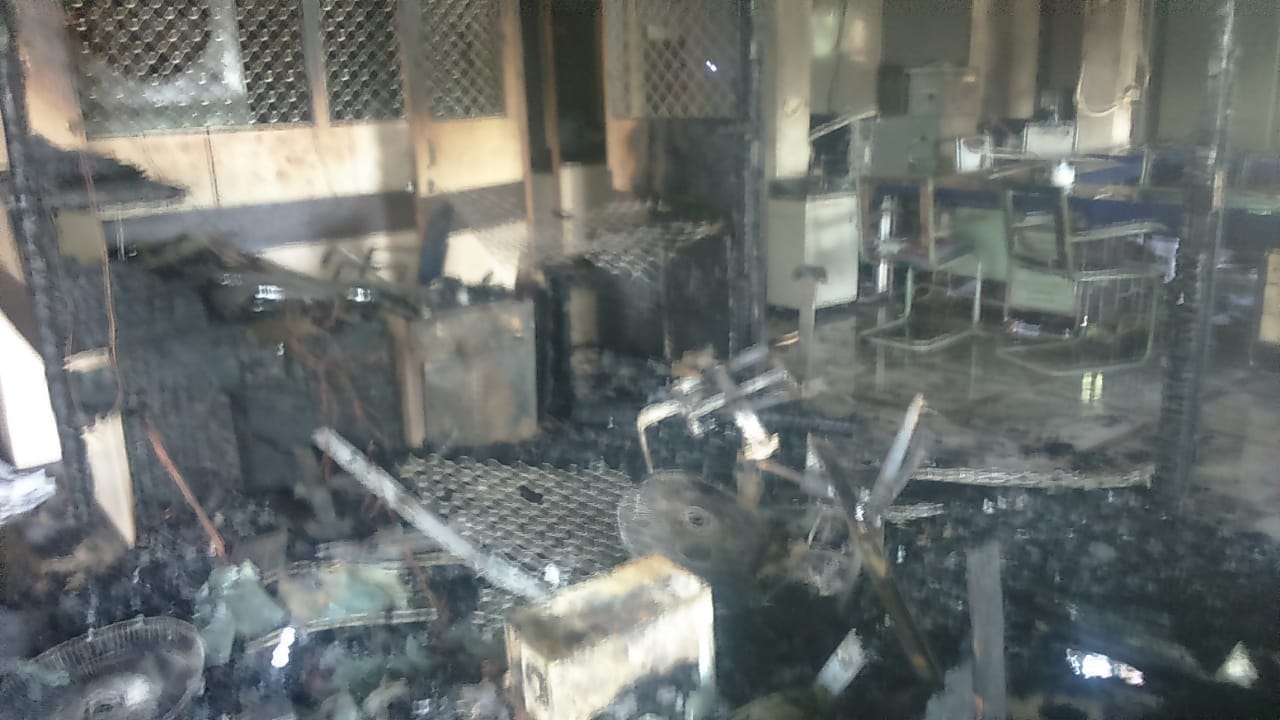 Fire in LIC office due to short circuit at varanasi