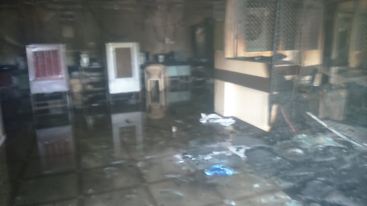 Fire in LIC office due to short circuit at varanasi