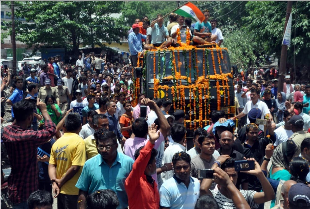 Slogans of pakistan murdabad in martyr vikas gurung funeral
