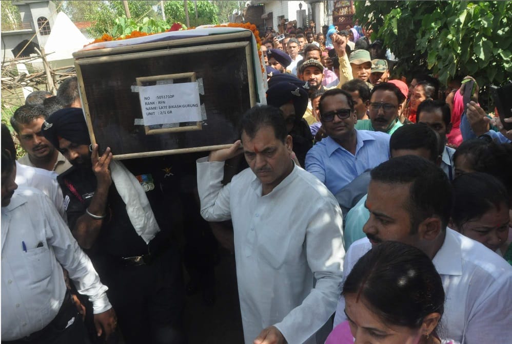 Slogans of pakistan murdabad in martyr vikas gurung funeral