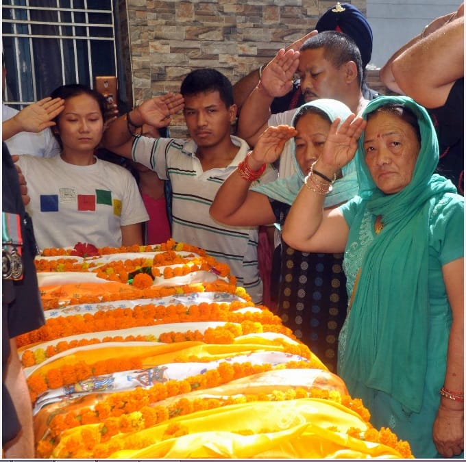 Slogans of pakistan murdabad in martyr vikas gurung funeral