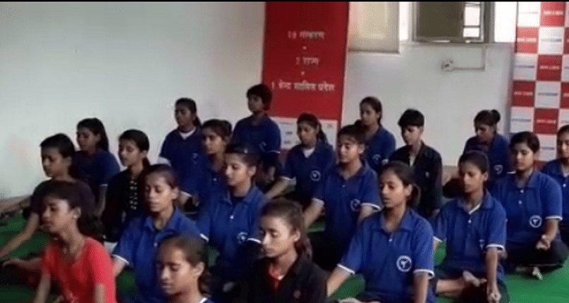 Yoga training camp organised in amar ujala office at varanasi
