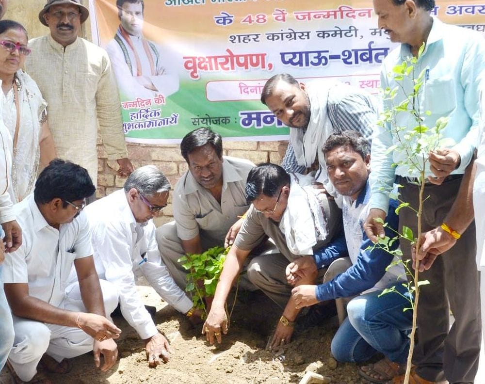 राहुल के 48वें जन्मदिन पर 48 पौधे लगाए