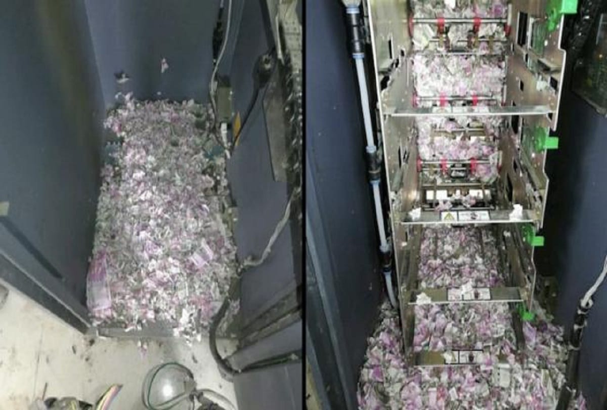 Mice destroyed twelve lakh rupees new notes in a atm at Assam