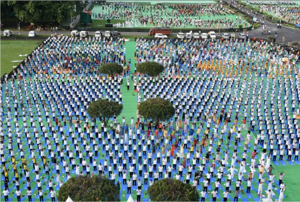 seven thousand people participate for yoga practice in fri international yoga day 2018