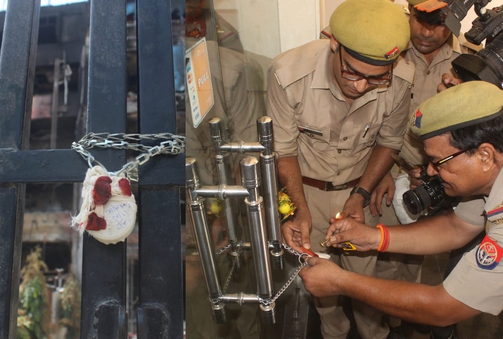 four hotel sealed after fire incident in lucknow.