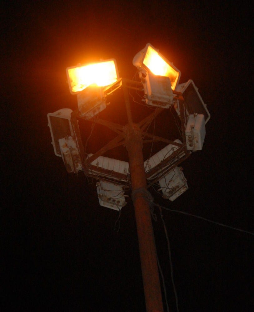 incompete lighting in city