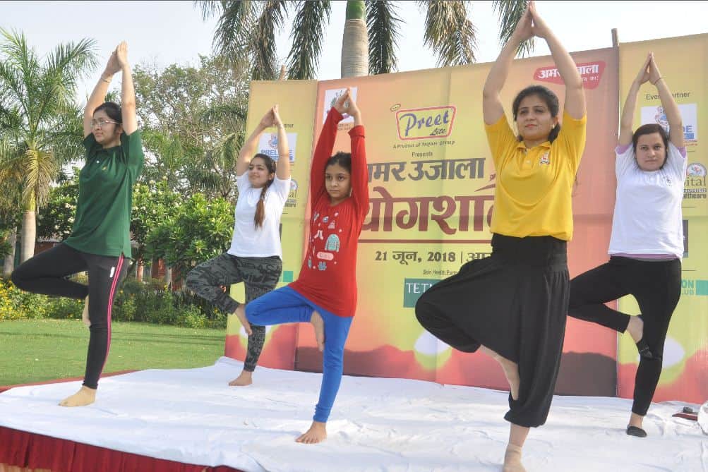 international yoga day amar ujala yogashala in dayalbagh