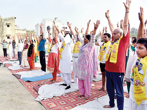 Learned healthy yoga with yoga