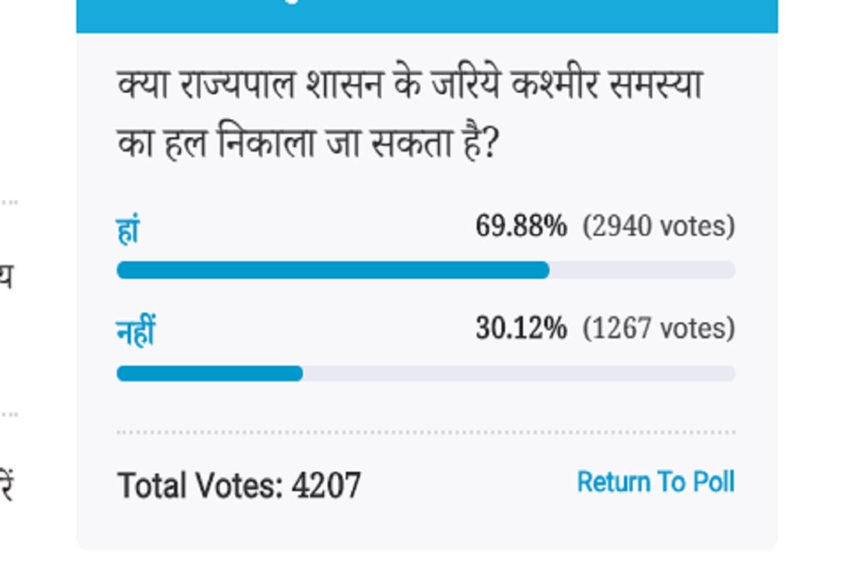 Amar Ujala poll: Kashmir problem can be solved through governor rule