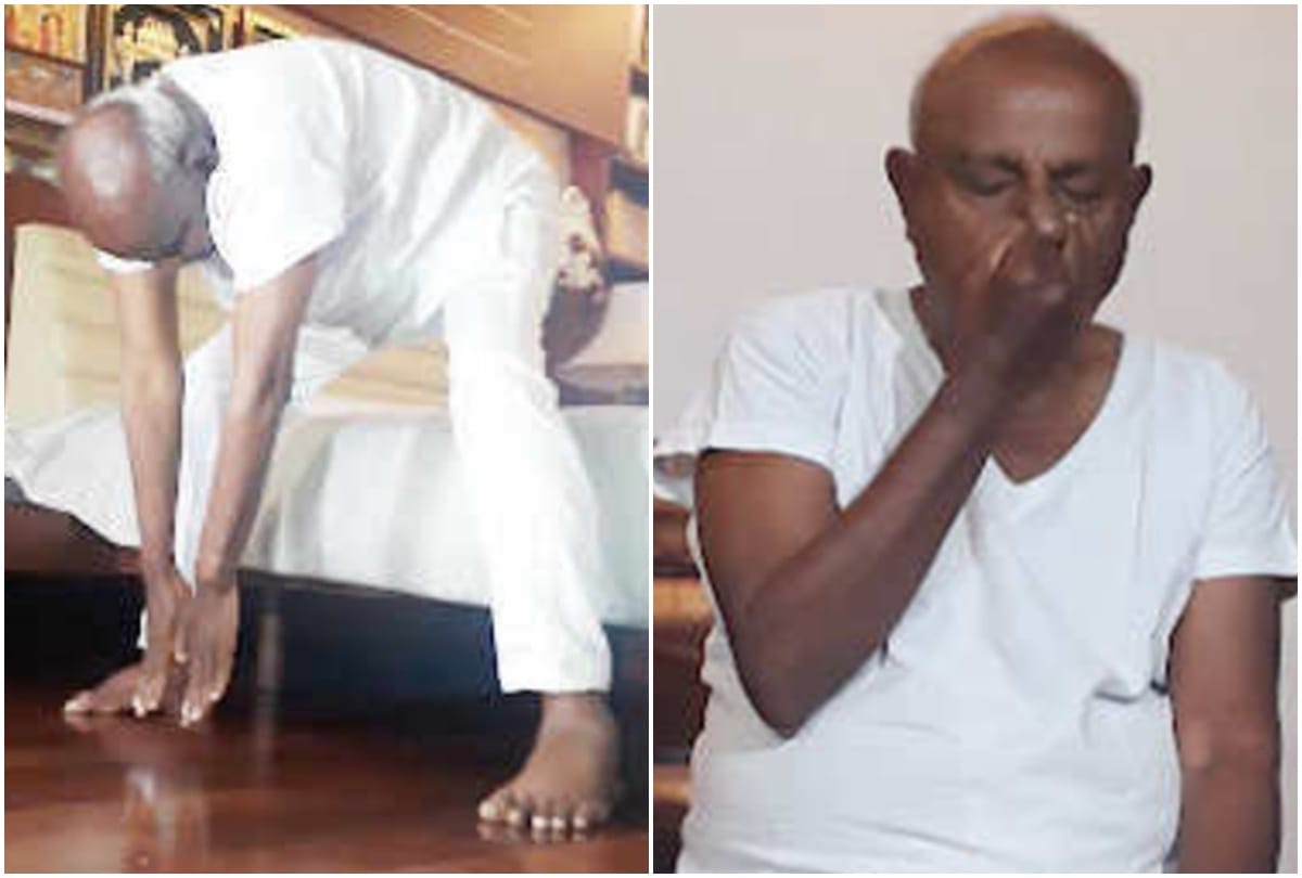International Yoga Day: HD Deve Gowda performed Yoga at his residence earlier today