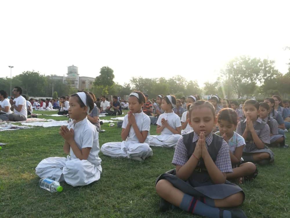 public, officials and leaders done yoga on international yoga day
