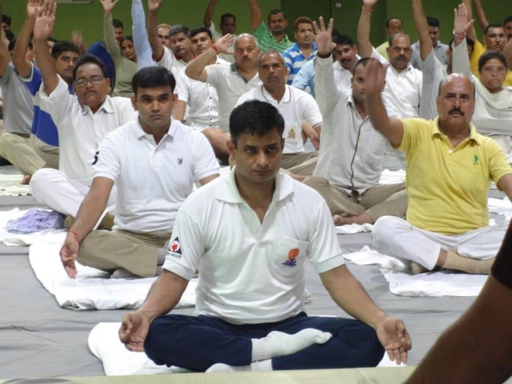 public, officials and leaders done yoga on international yoga day