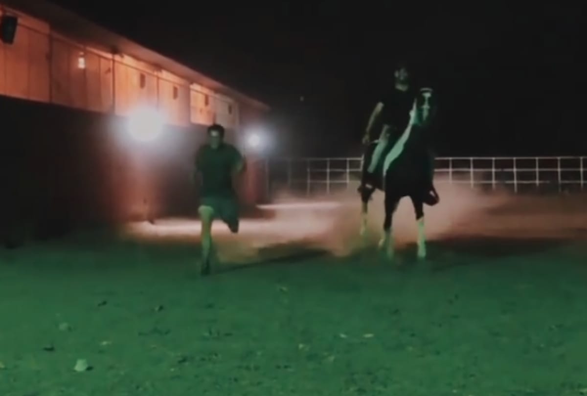 Salman Khan race video viral with horse know who won the interesting fight 