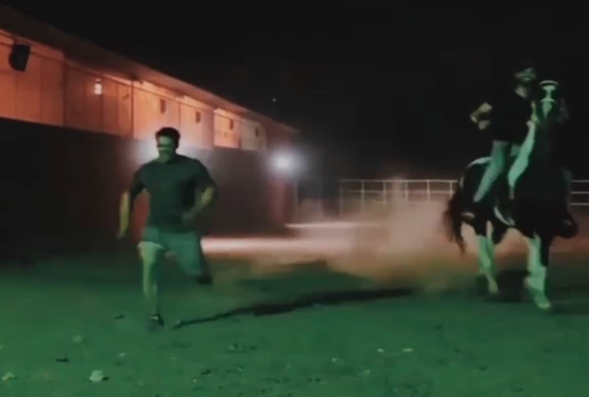 Salman Khan race video viral with horse know who won the interesting fight 