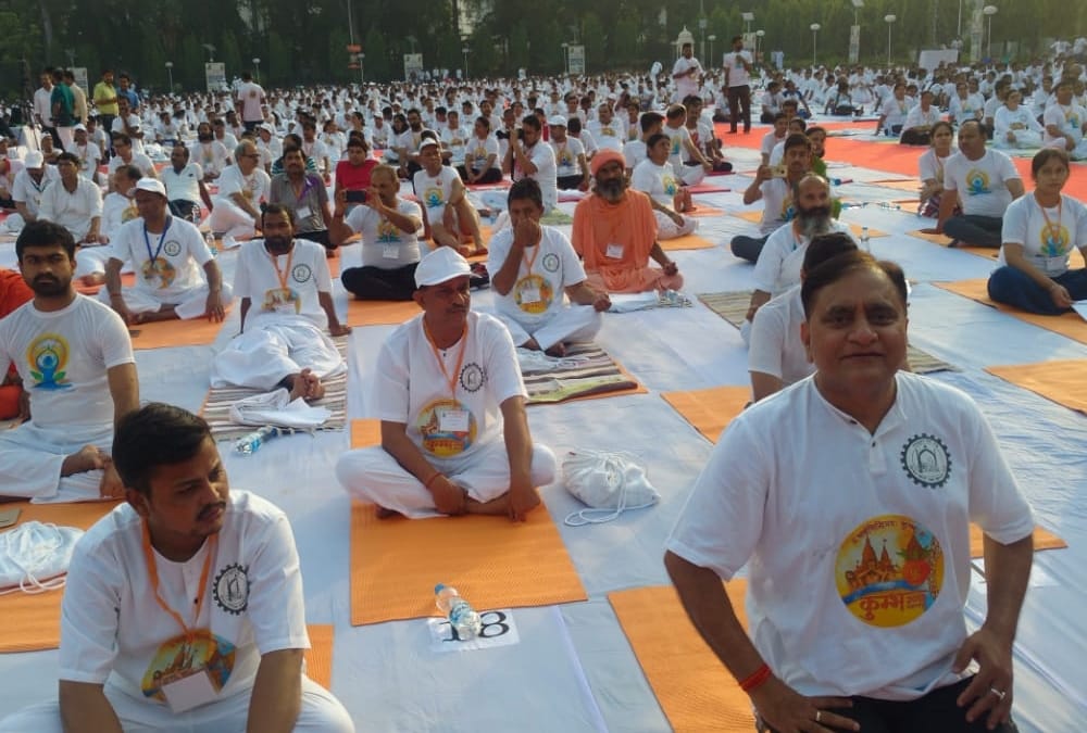 yoga day celebration in rajbhawan in lucknow.
