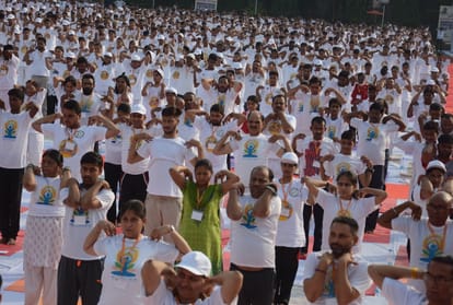 international yoga day celebration in lucknow.