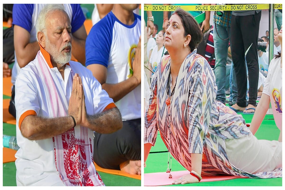 International yoga day 2018: modi cabinet ministers doing different aasan