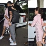 Anushka Sharma hugs husband Virat Kohli and say good bye before england tour at airport