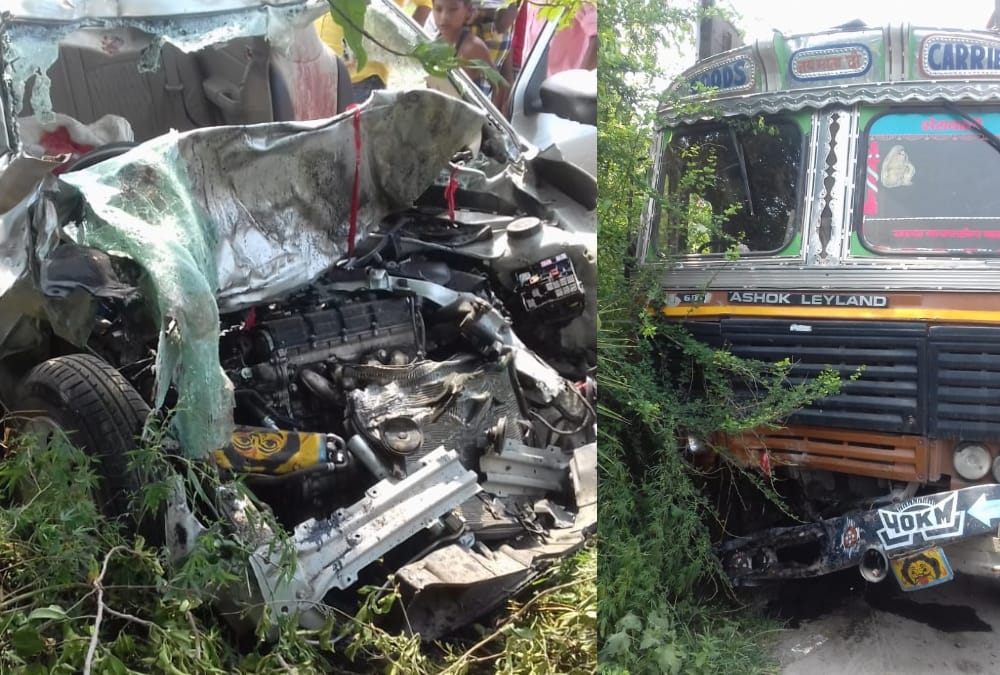 five died in an accident in vajeerganj in gonda.