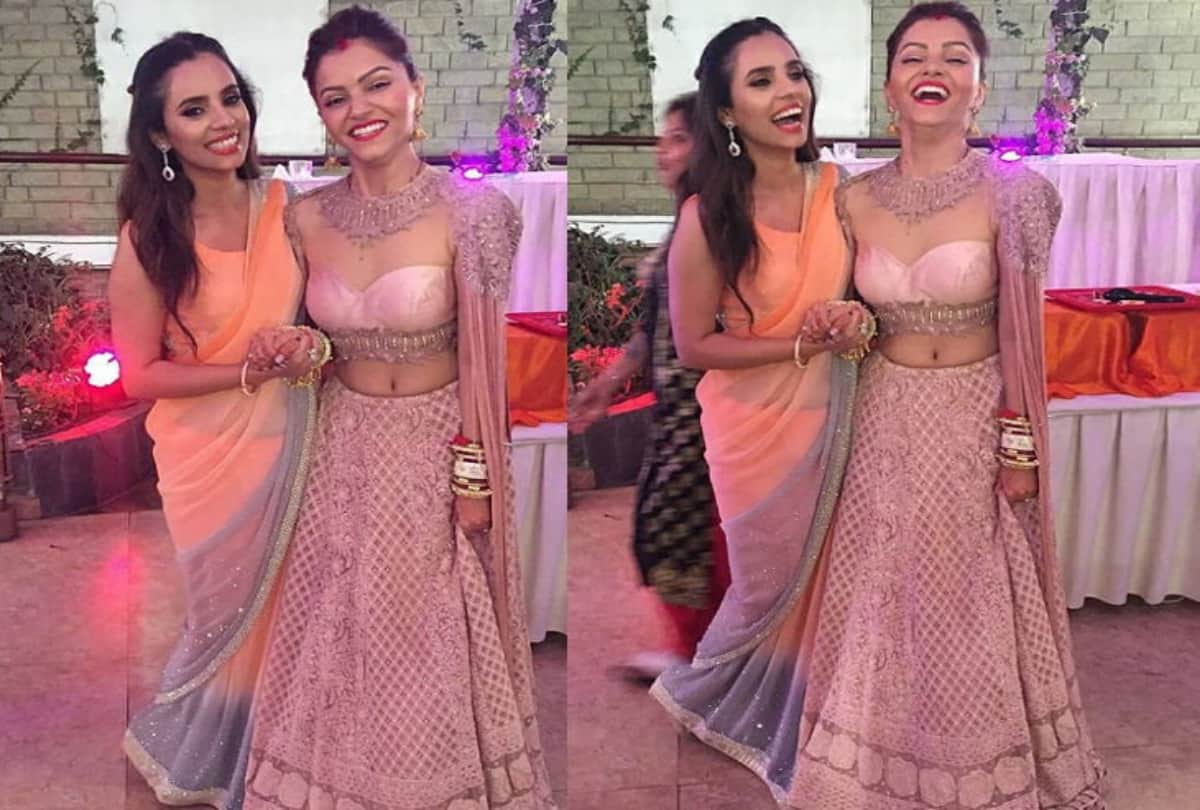 newly wed couple rubina dilaik and abhinav shukla in a party