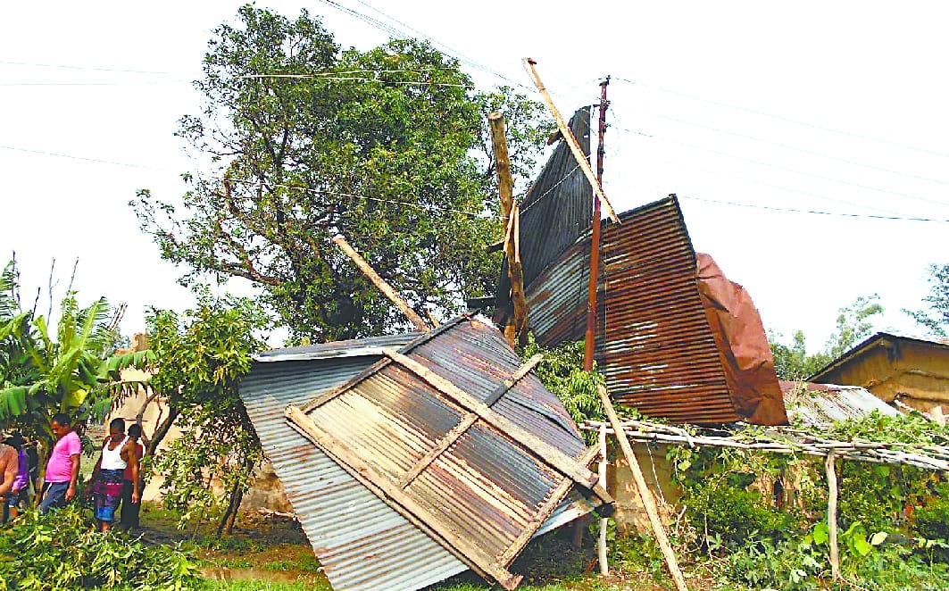 Storm blown roof 