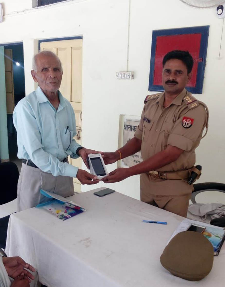 Mobile phone delivered by elderly to elderly