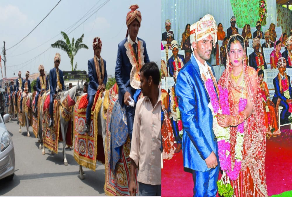 28 barat together on road during Group marriage in dehradun