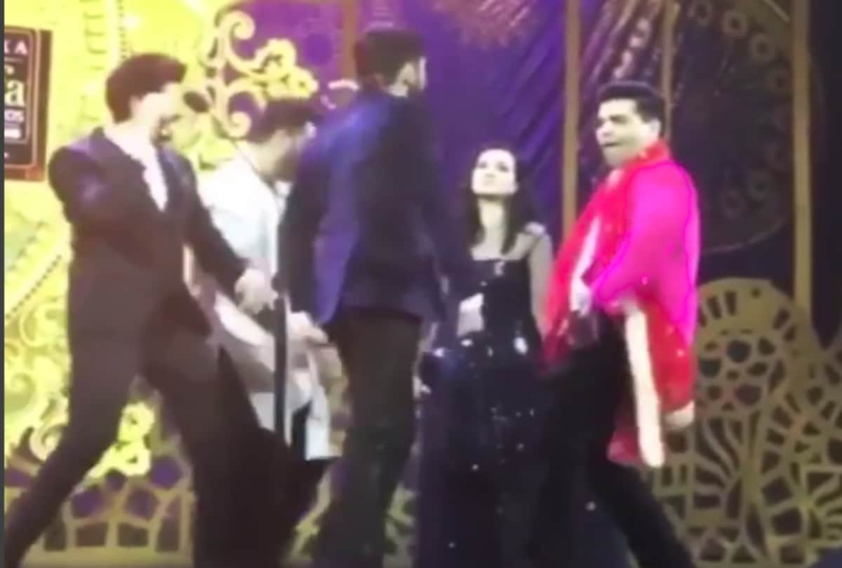 Karan Johar and Arjun Kapoor dance in IIFA night on o laal dupatte waali tera naam to bata song