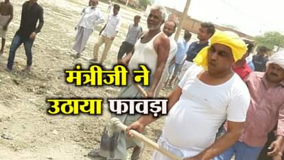  Disappointed by govt, UP MLA OP Rajbhar takes up road repair work