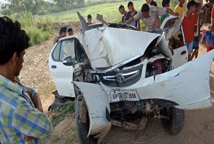 UP: big car accident in Meerut, five injured, see photos