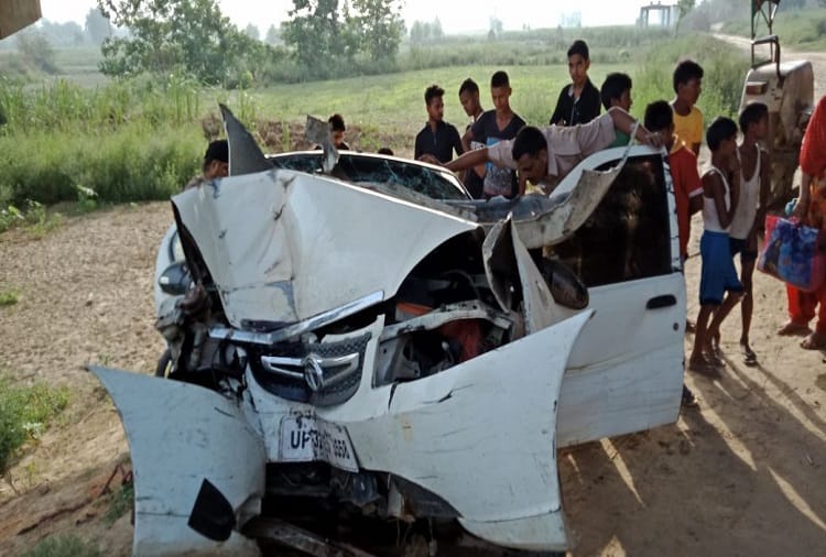 UP: big car accident in Meerut, five injured, see photos